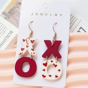 Women’s XO Red & Cream Gold-tone Fishhook Earrings.